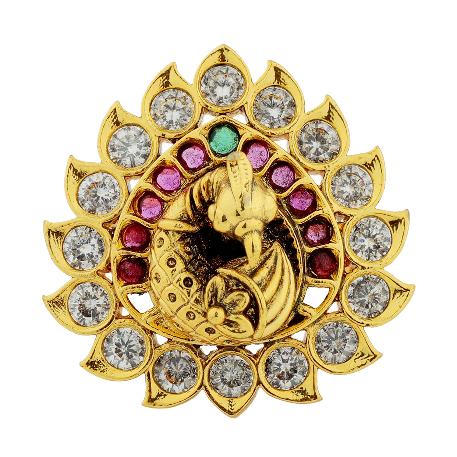 Gold Essentials Peacock Glory Adjustable Ring - Image 3