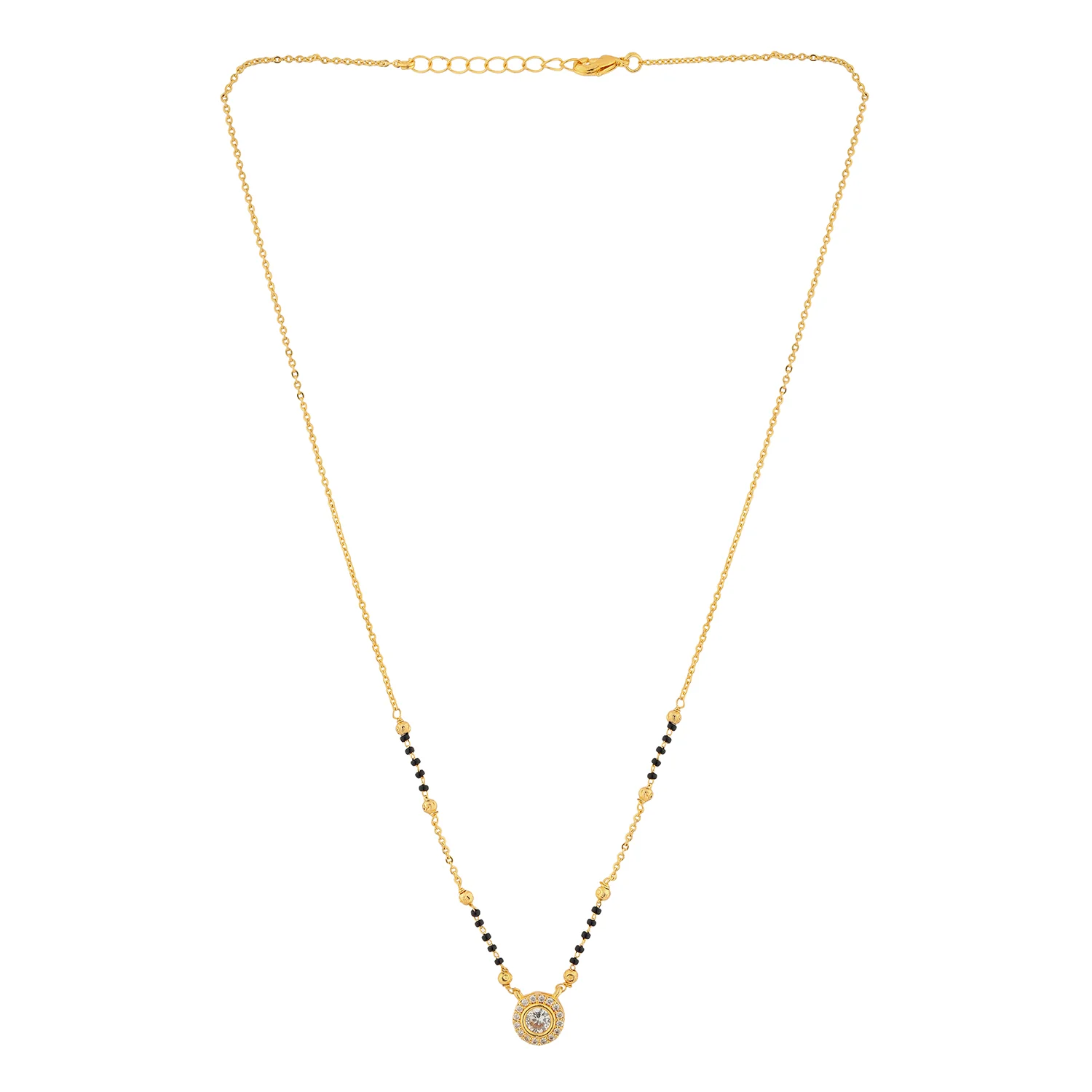 Gold Essentials Stellar American Diamond Mangalsutra - Image 4