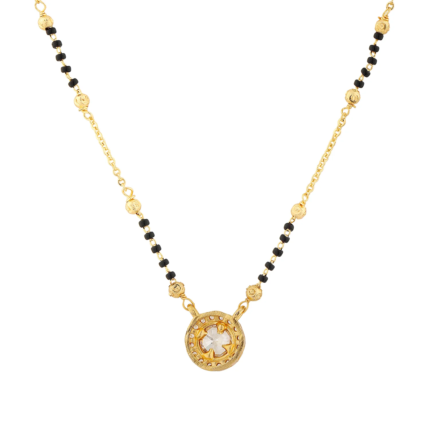 Gold Essentials Stellar American Diamond Mangalsutra - Image 5
