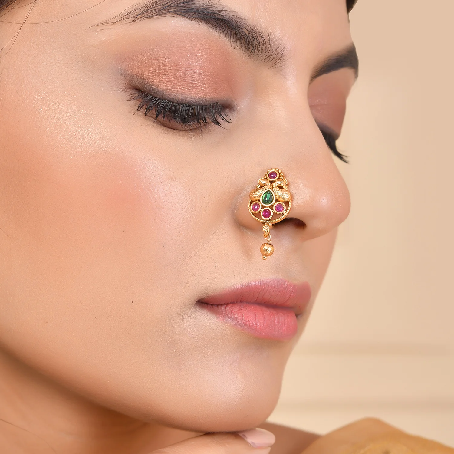 Gold Essentials Traditional Teardrop Nose Pin - Image 2