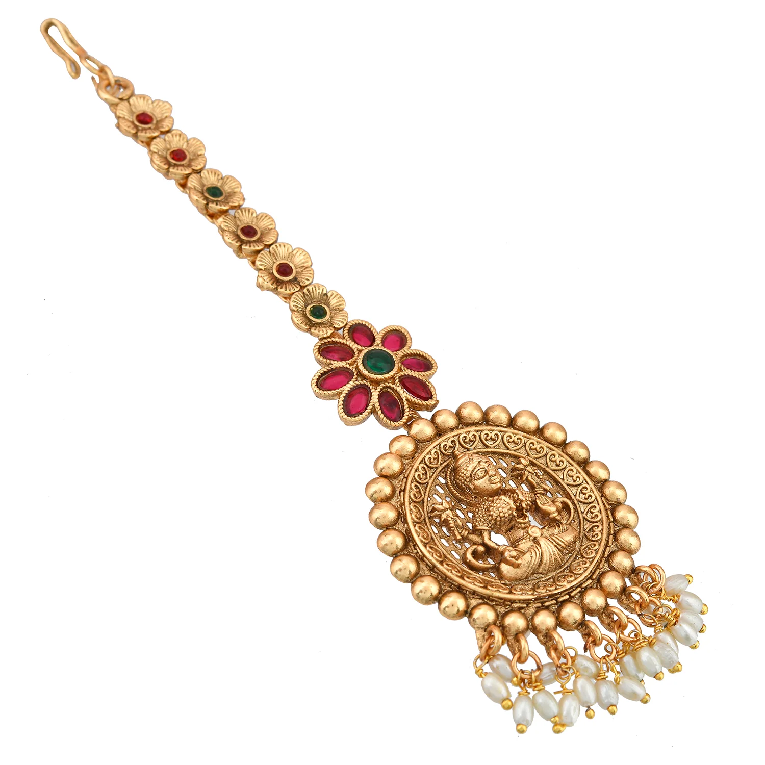 Gold Opulence Bhavani Temple Maang Tika - Image 5