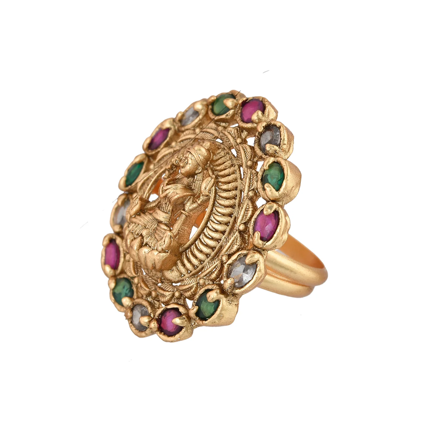 Gold Opulence Bhavani Temple Ring - Image 4