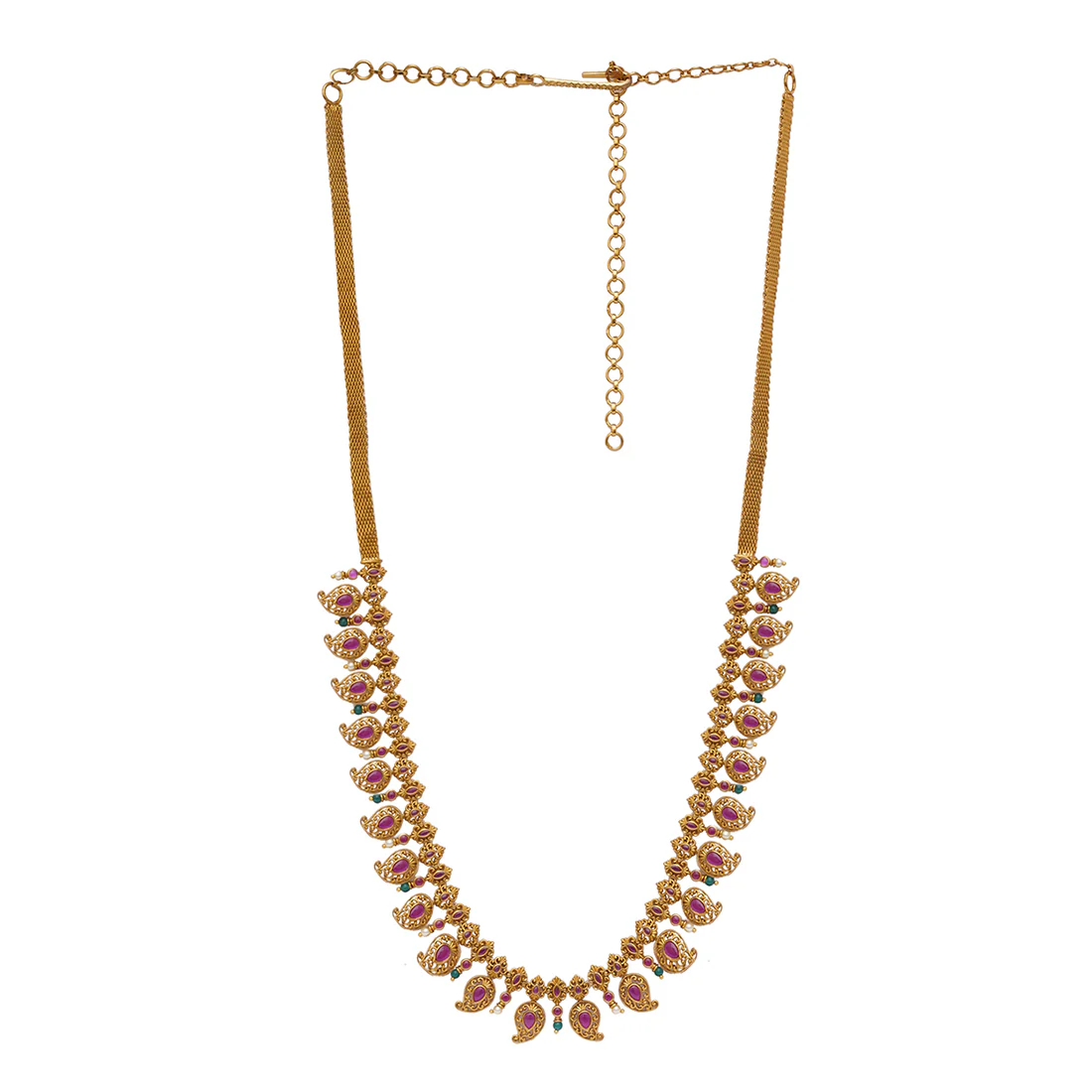 Gold Opulence Ethnic Zircons Adorned Gold Toned Kamarband - Image 3