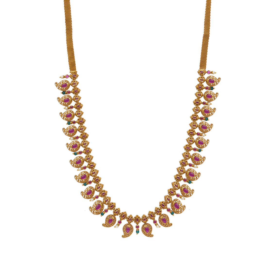 Gold Opulence Ethnic Zircons Adorned Gold Toned Kamarband - Image 4