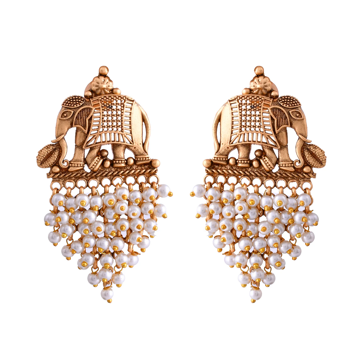 Gold Opulence Gajapathi Temple Earrings - Image 3