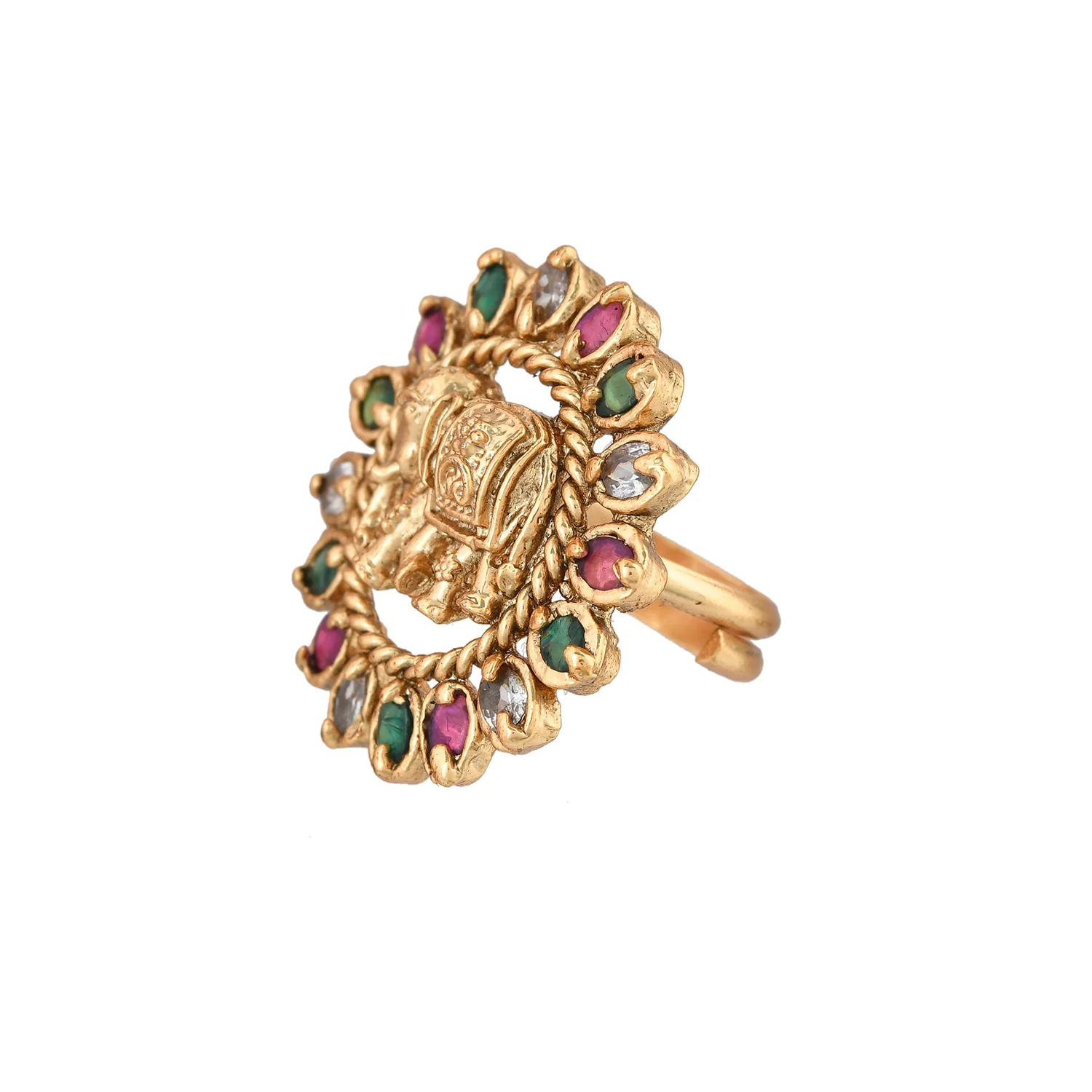 Gold Opulence Gajaveera Temple Ring - Image 4