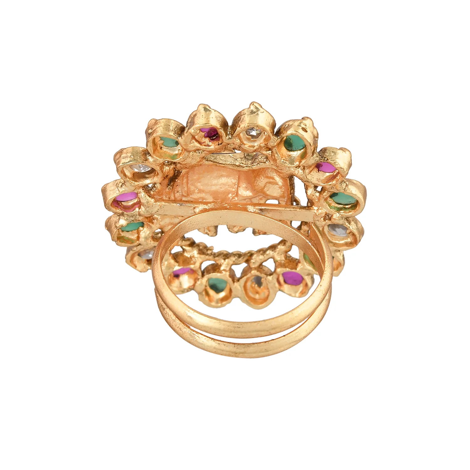 Gold Opulence Gajaveera Temple Ring - Image 5