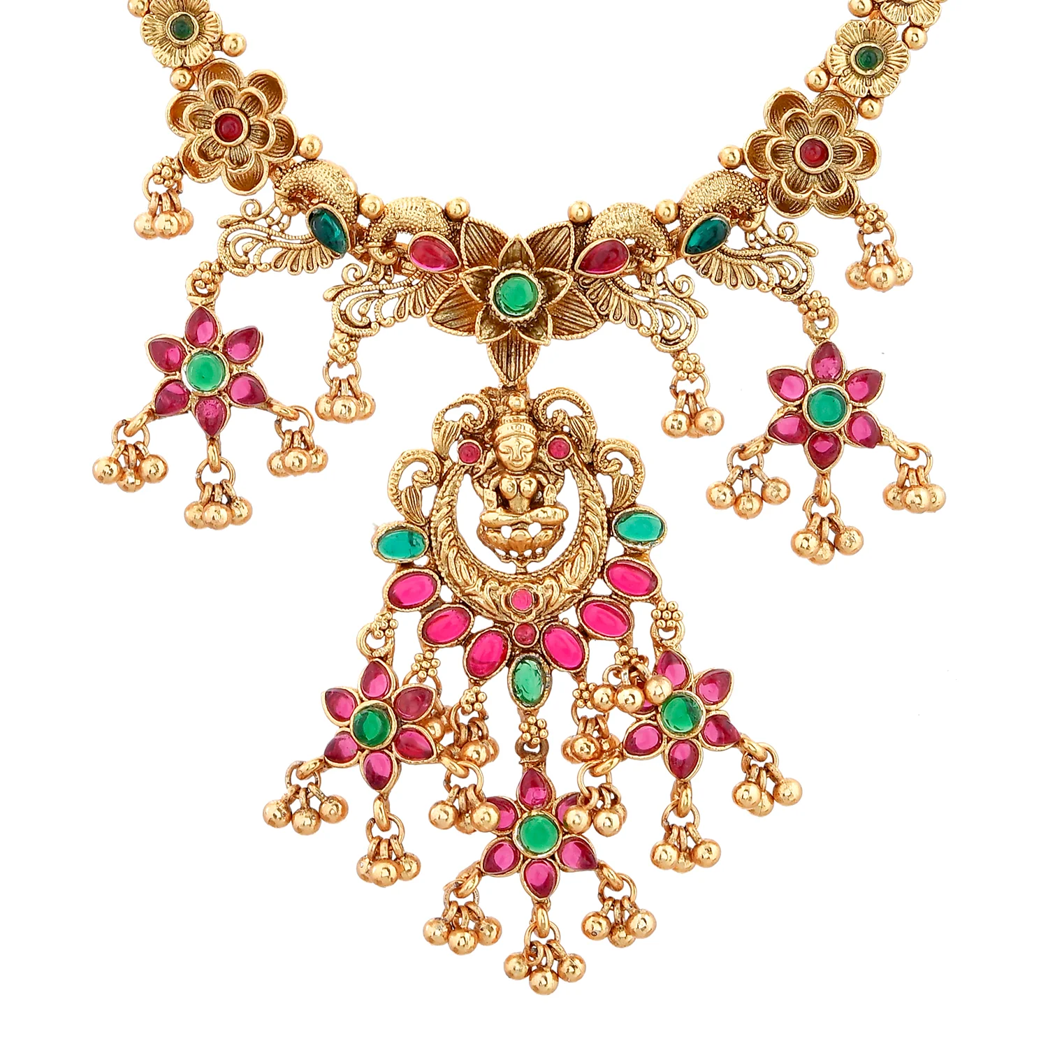 Gold Opulence Kumudini Temple Necklace Set - Image 5