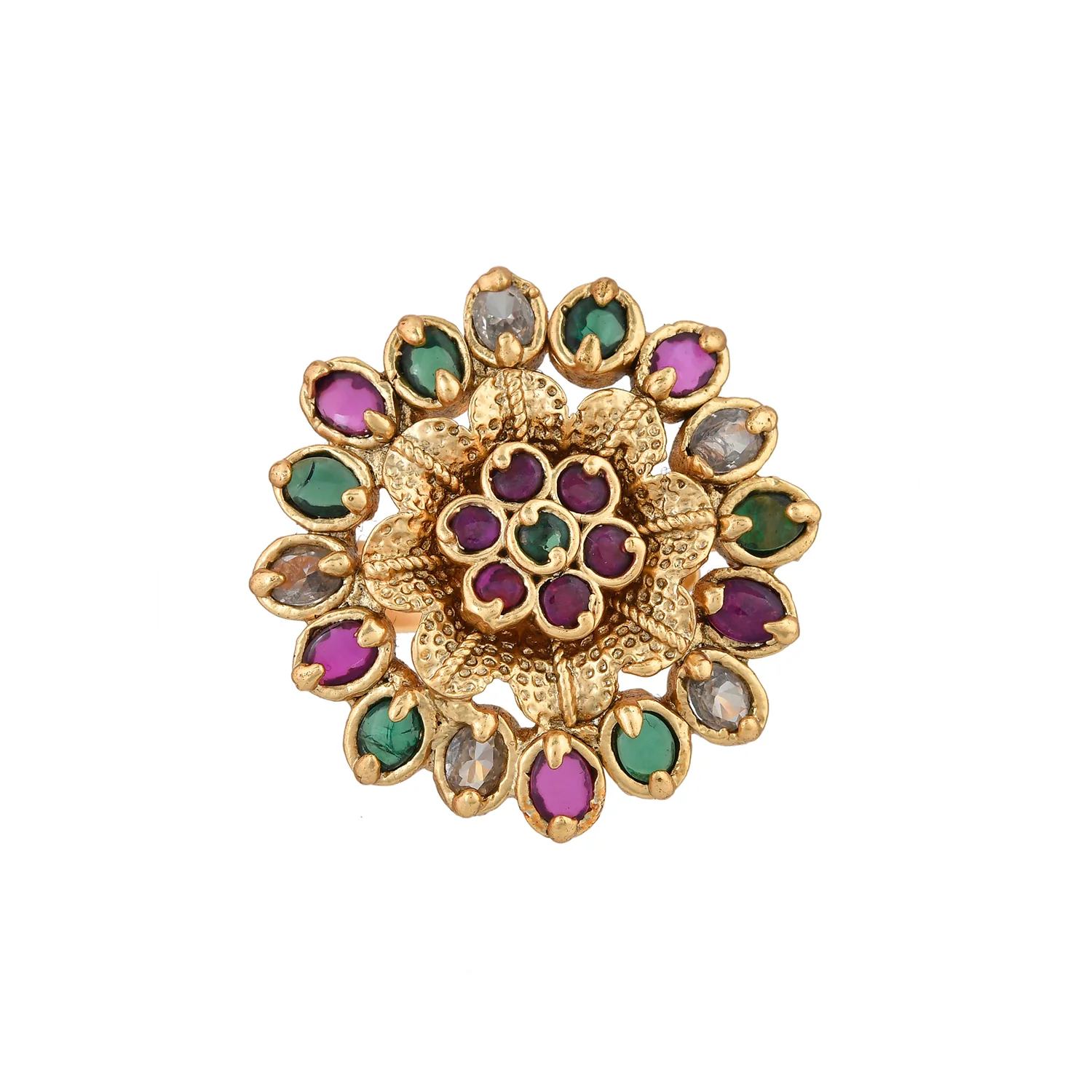 Gold Opulence Kumudini Temple Ring - Image 3