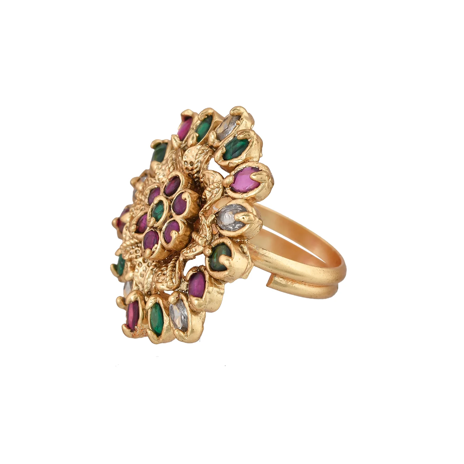 Gold Opulence Kumudini Temple Ring - Image 4