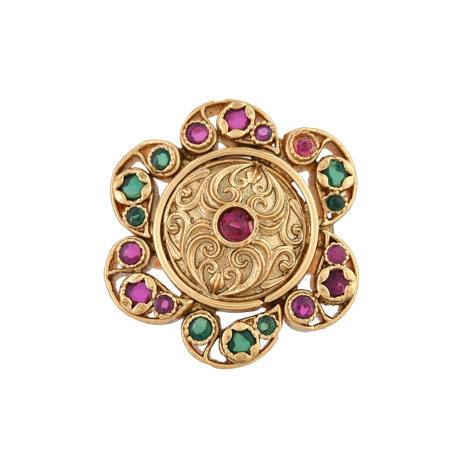 Gold Opulence Lavanya Temple Ring - Image 3