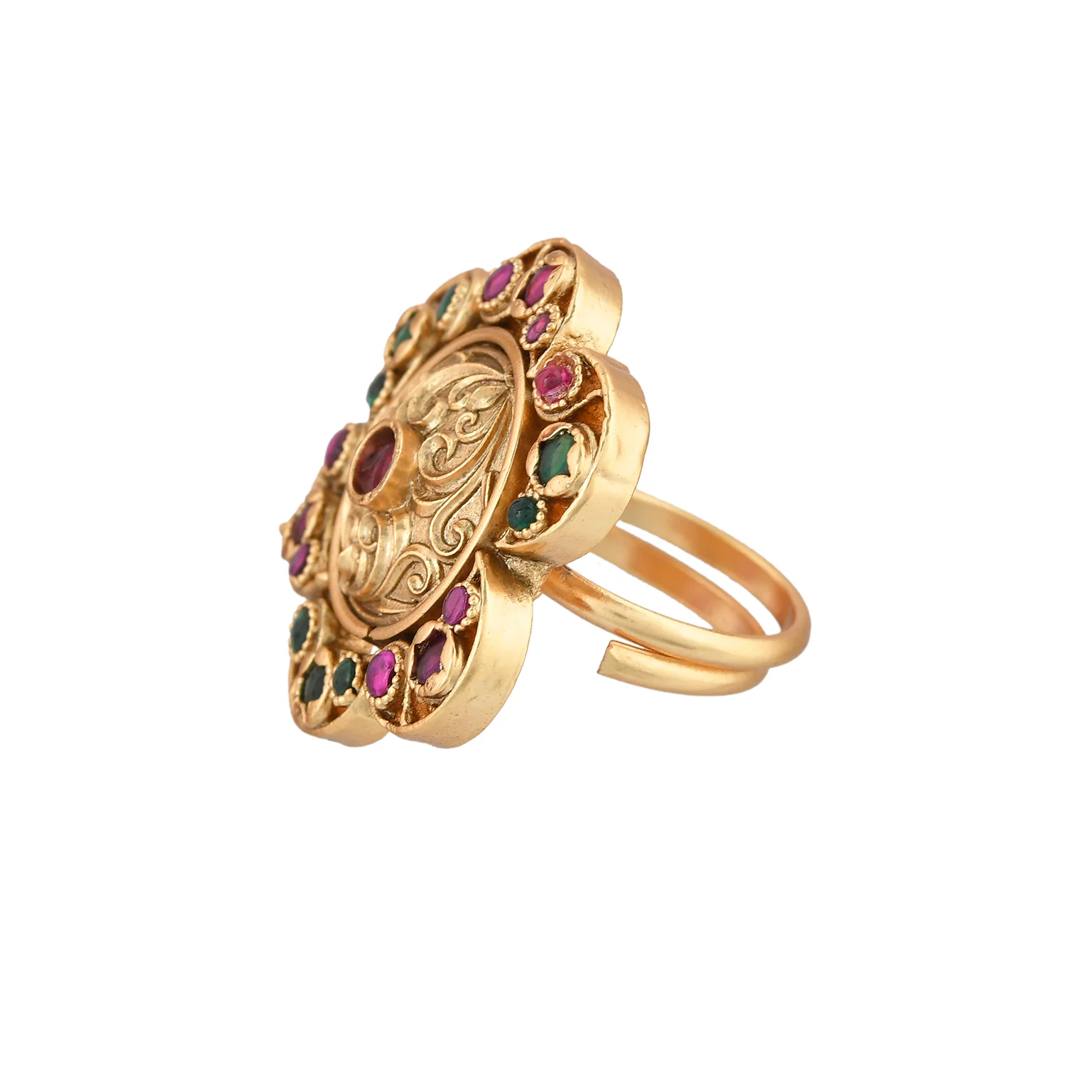 Gold Opulence Lavanya Temple Ring - Image 4