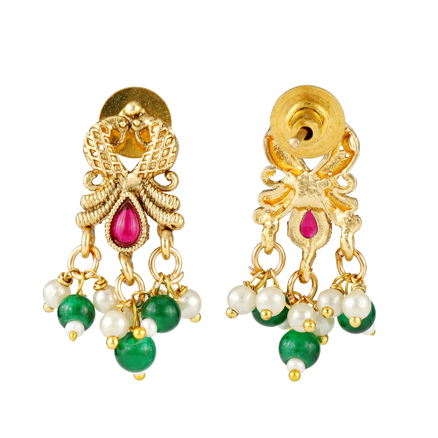 Gold Opulence Pushpa Valli Temple Necklace Set For Women - Image 6