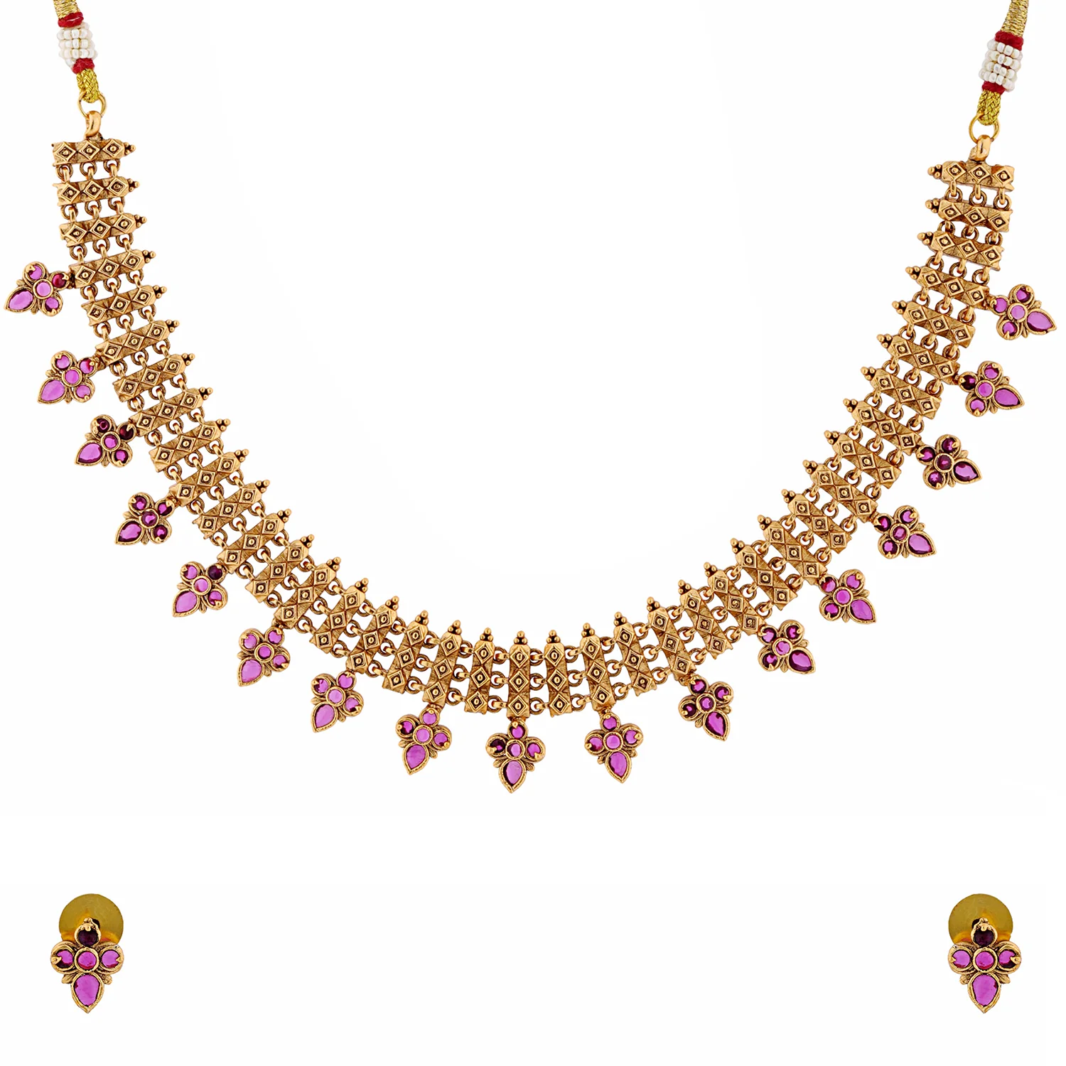 Gold Opulence Rajnidhi Temple Necklace Set - Image 3