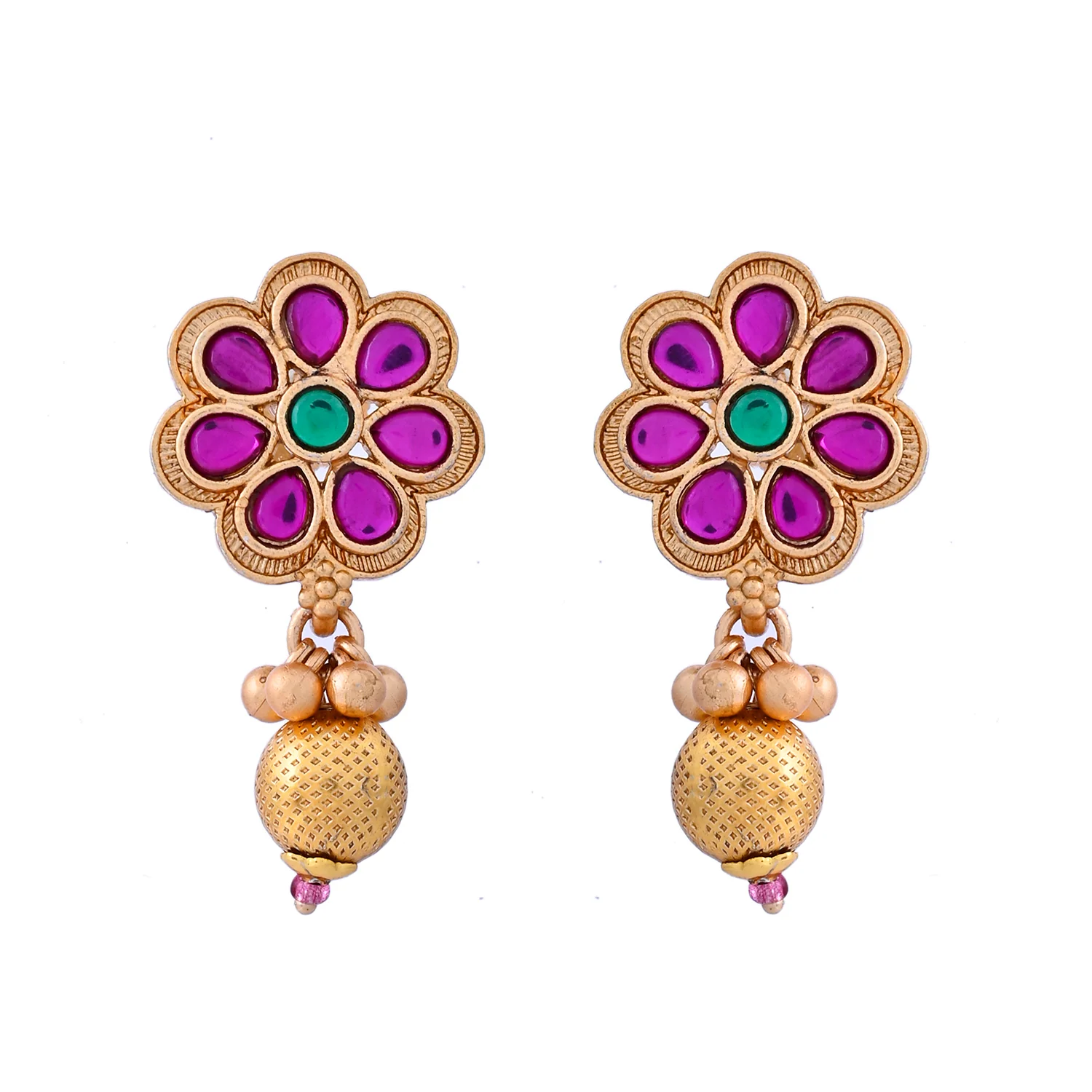Gold Opulence Regal Kundan Layered Necklace Set - Image 6