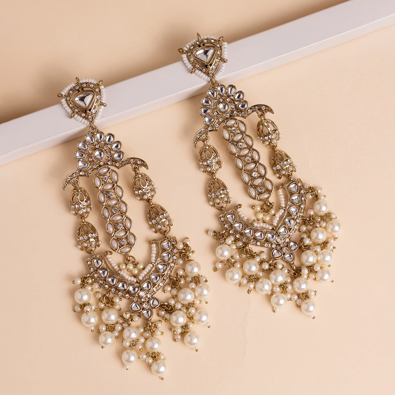 Gold Opulence Royal Adaah Chaandbali Earrings