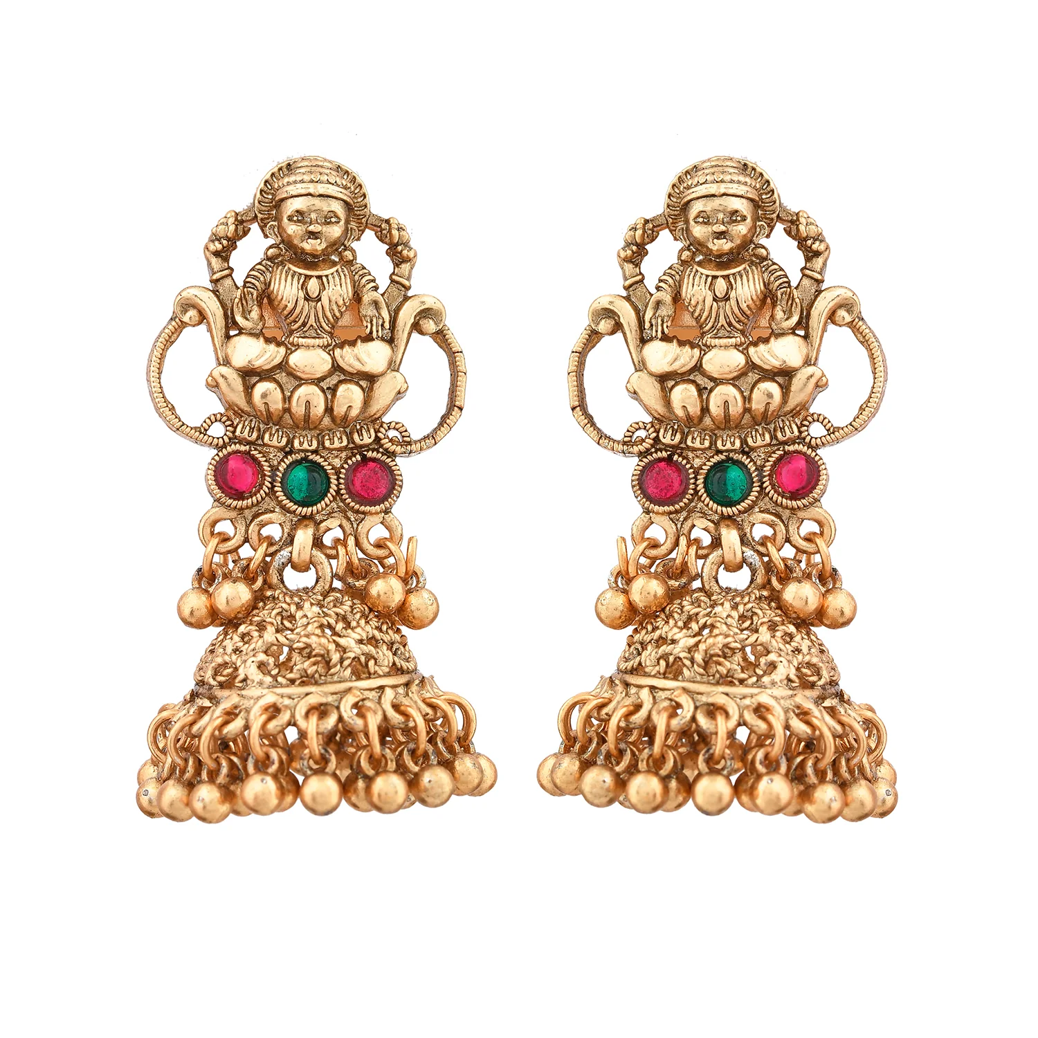 Gold Opulence Sowbhagya Temple Necklace Set - Image 6