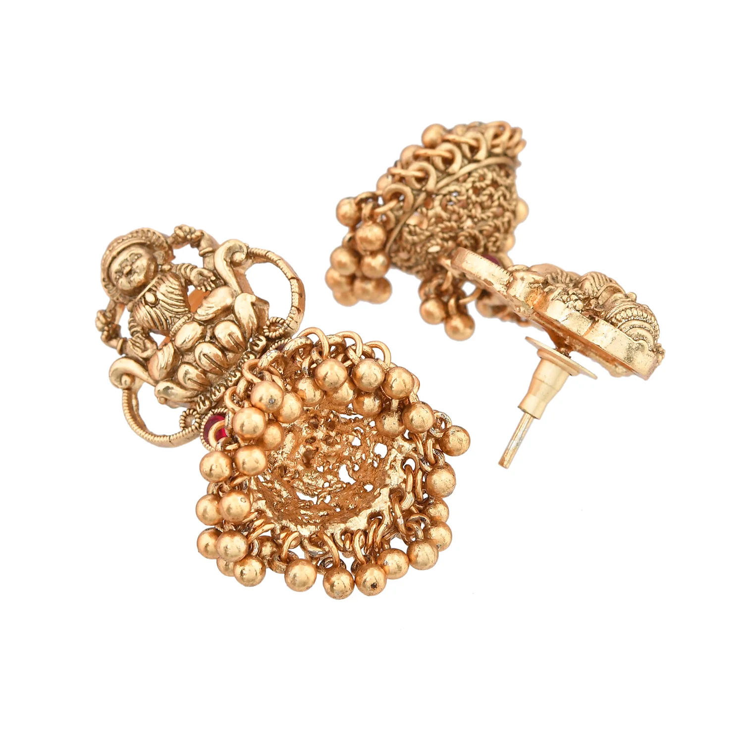 Gold Opulence Sowbhagya Temple Necklace Set - Image 7