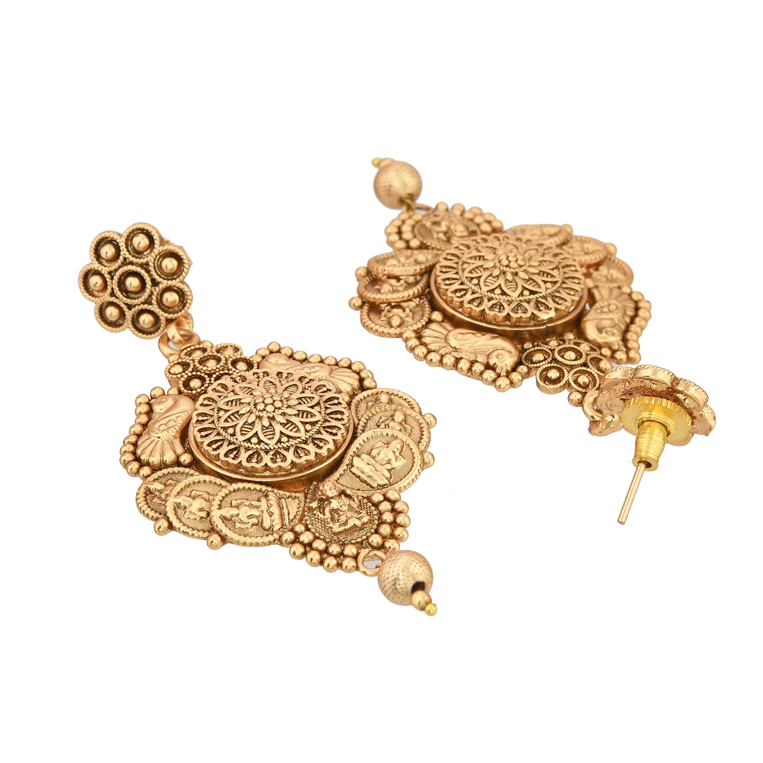 Gold Opulence Surya Varnam Temple Necklace Set - Image 7