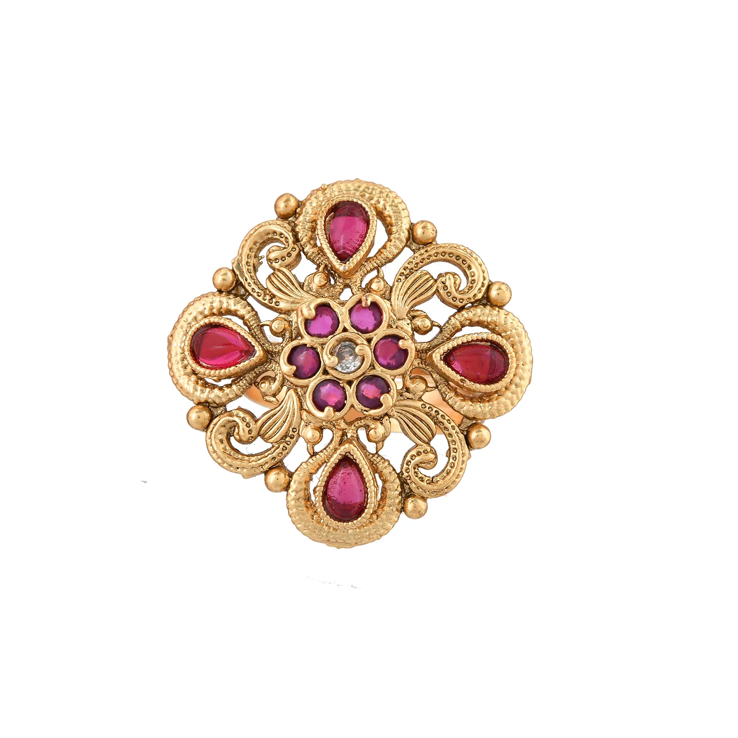 Gold Opulence Swarnika Temple Ring - Image 3
