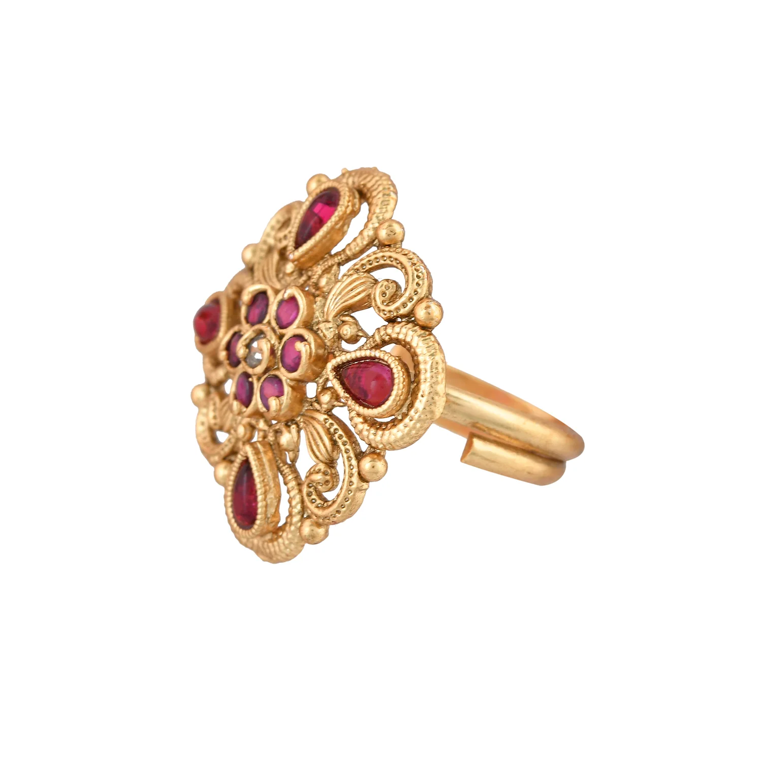 Gold Opulence Swarnika Temple Ring - Image 4