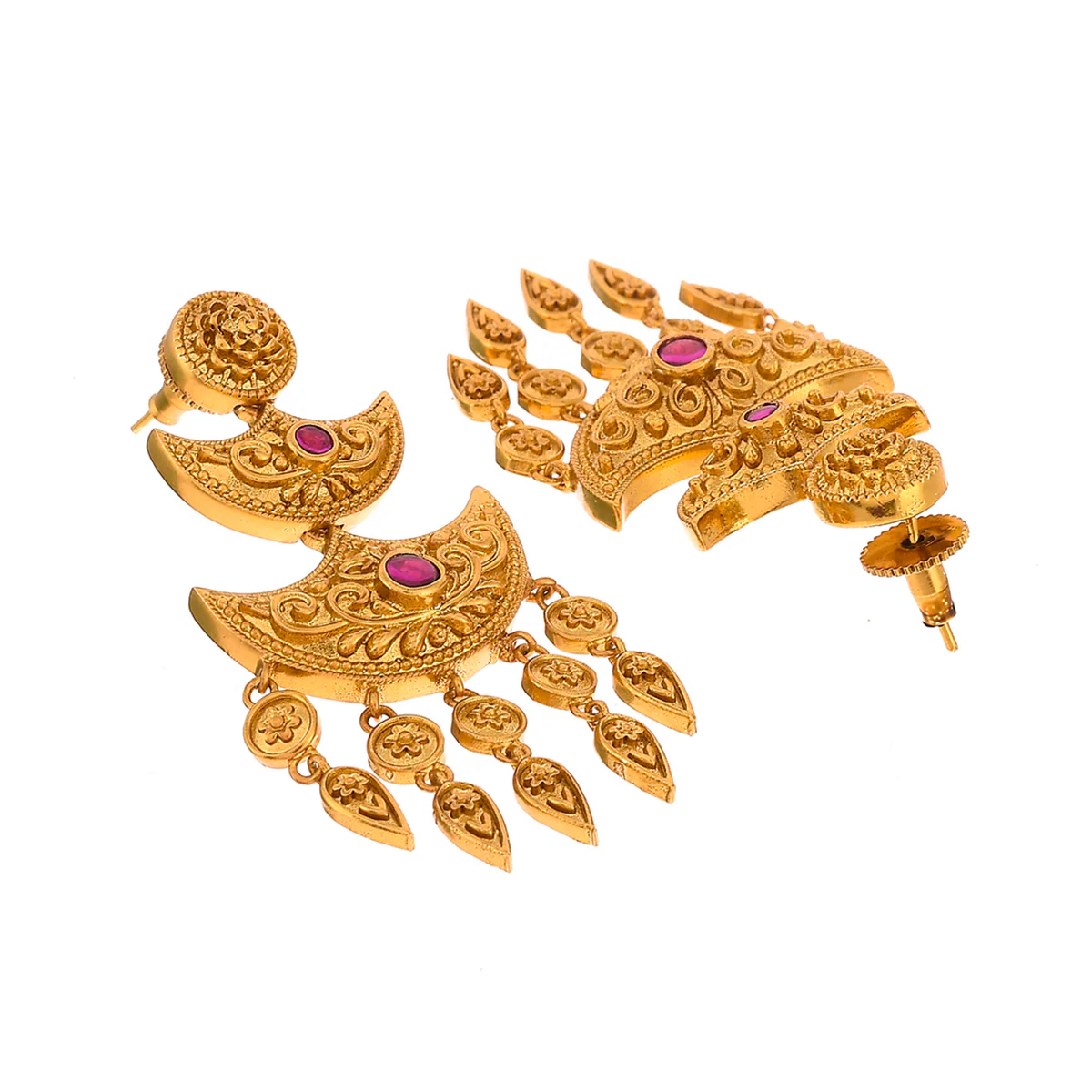 Gold Opulence Traditional Pearl Beads Coin Jewellery Set - Image 5