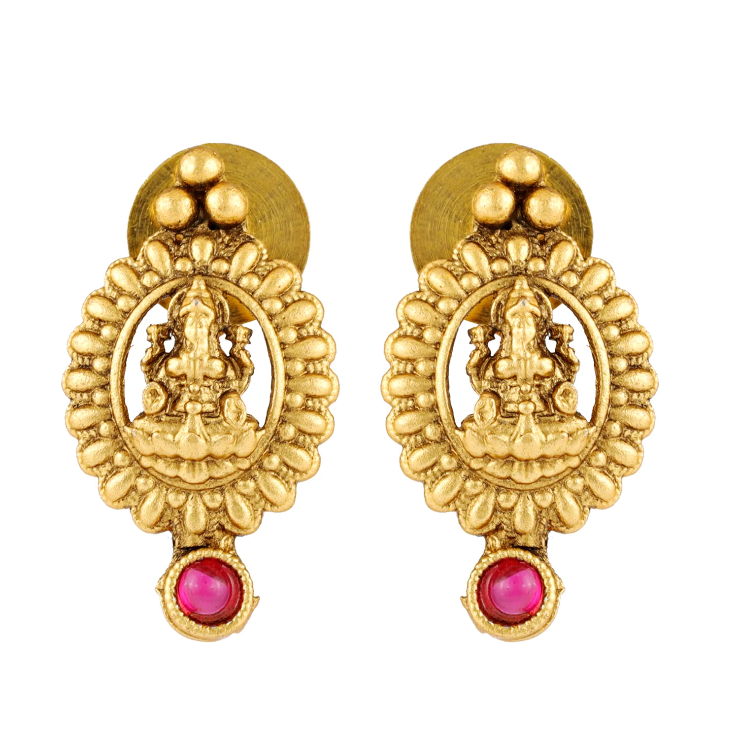 Gold Opulence Vaidehi Temple Necklace Set For Women - Image 5