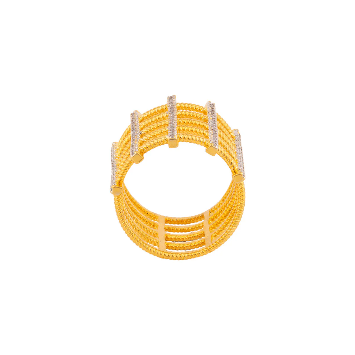 Gold Plated Brass Cage Ring - Image 4