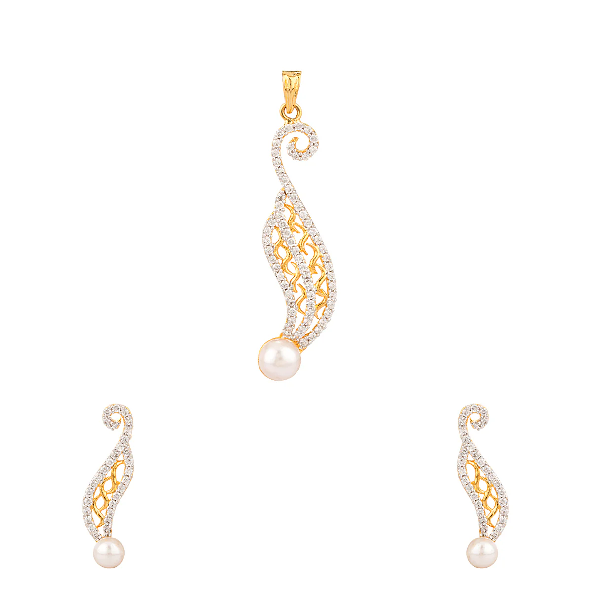 Gold Plated Classic Pendant Set Without Chain