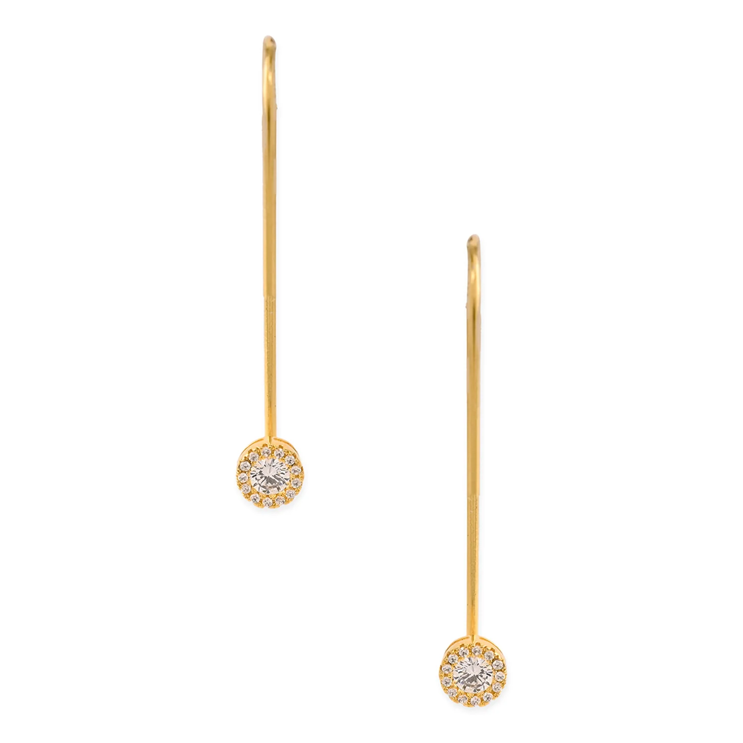 Gold Plated CZ Classy Earrings - Image 3
