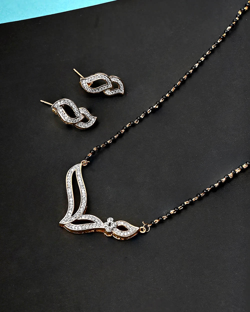 Gold Plated CZ Mangalsutra Set
