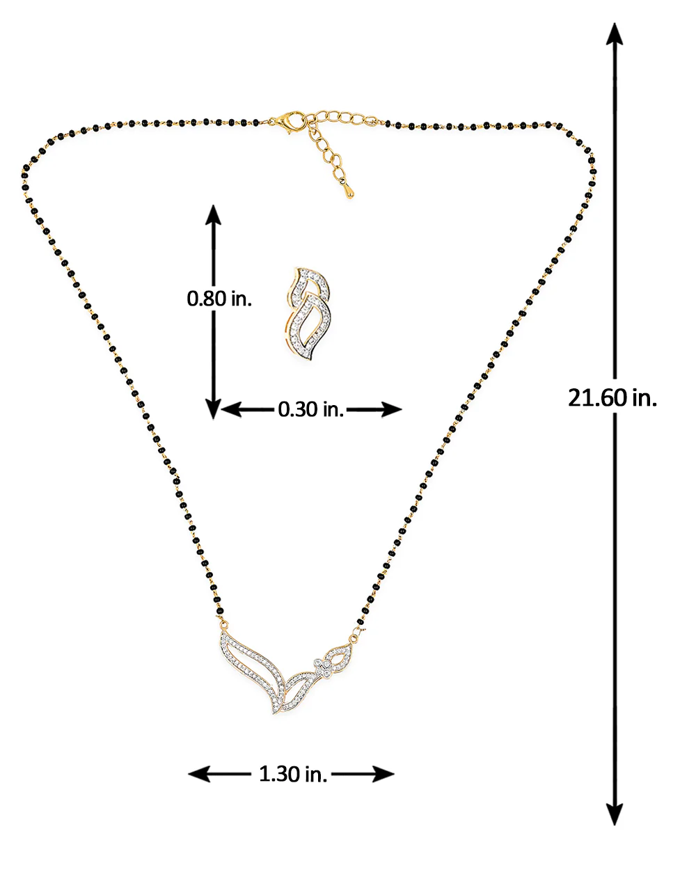 Gold Plated CZ Mangalsutra Set - Image 6