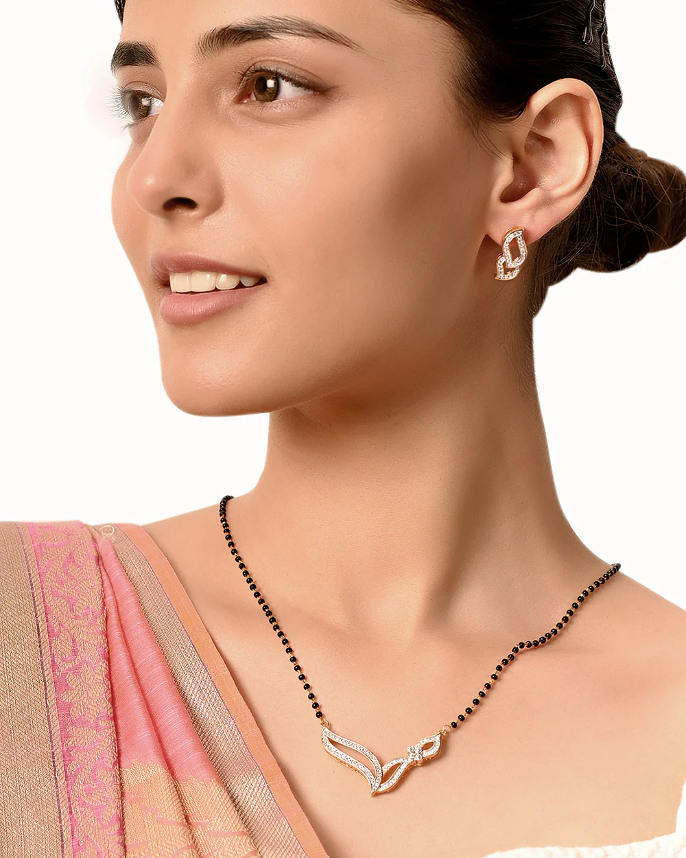 Gold Plated CZ Mangalsutra Set - Image 7