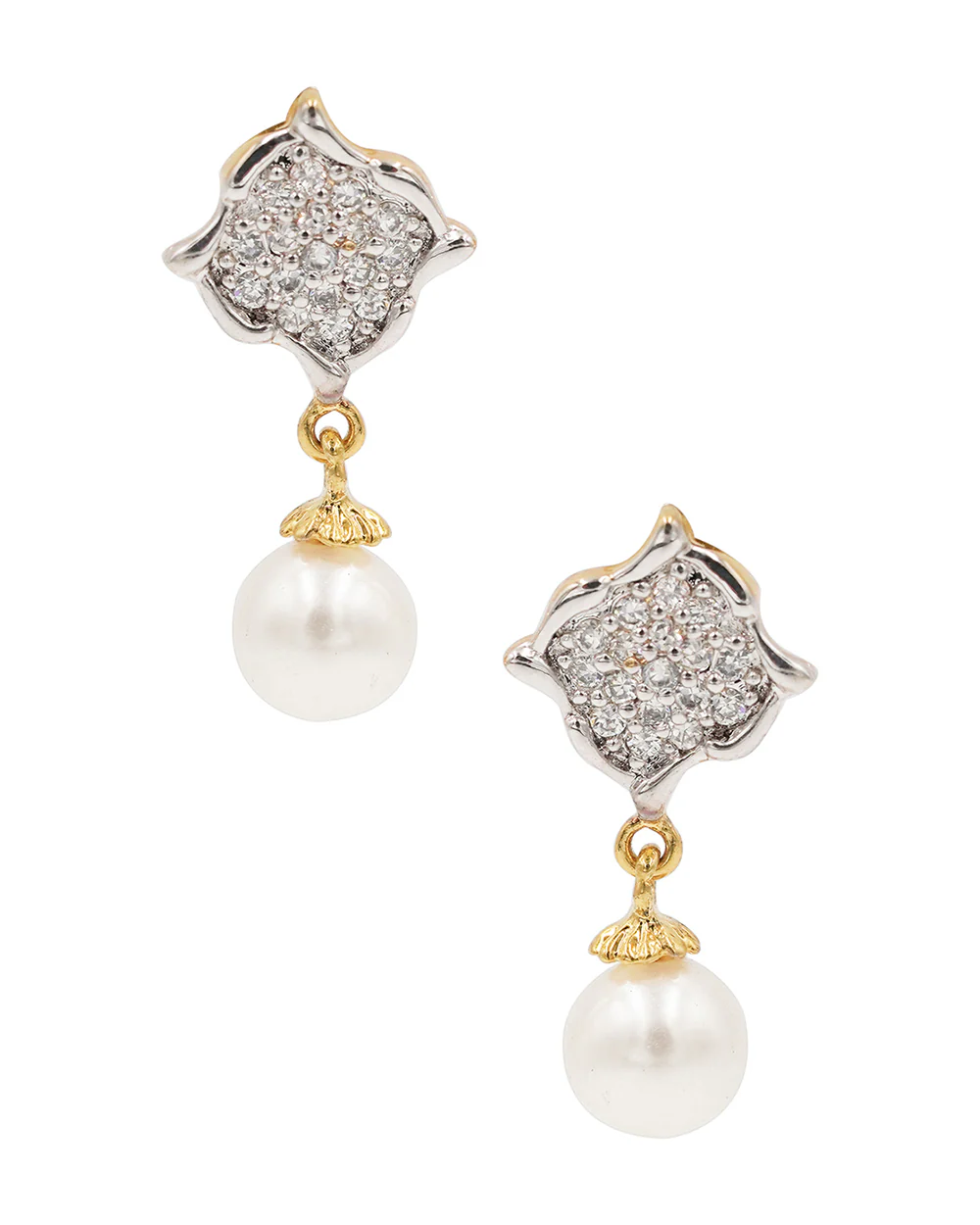 Gold Plated CZ Pearl Pendant Set - Image 3