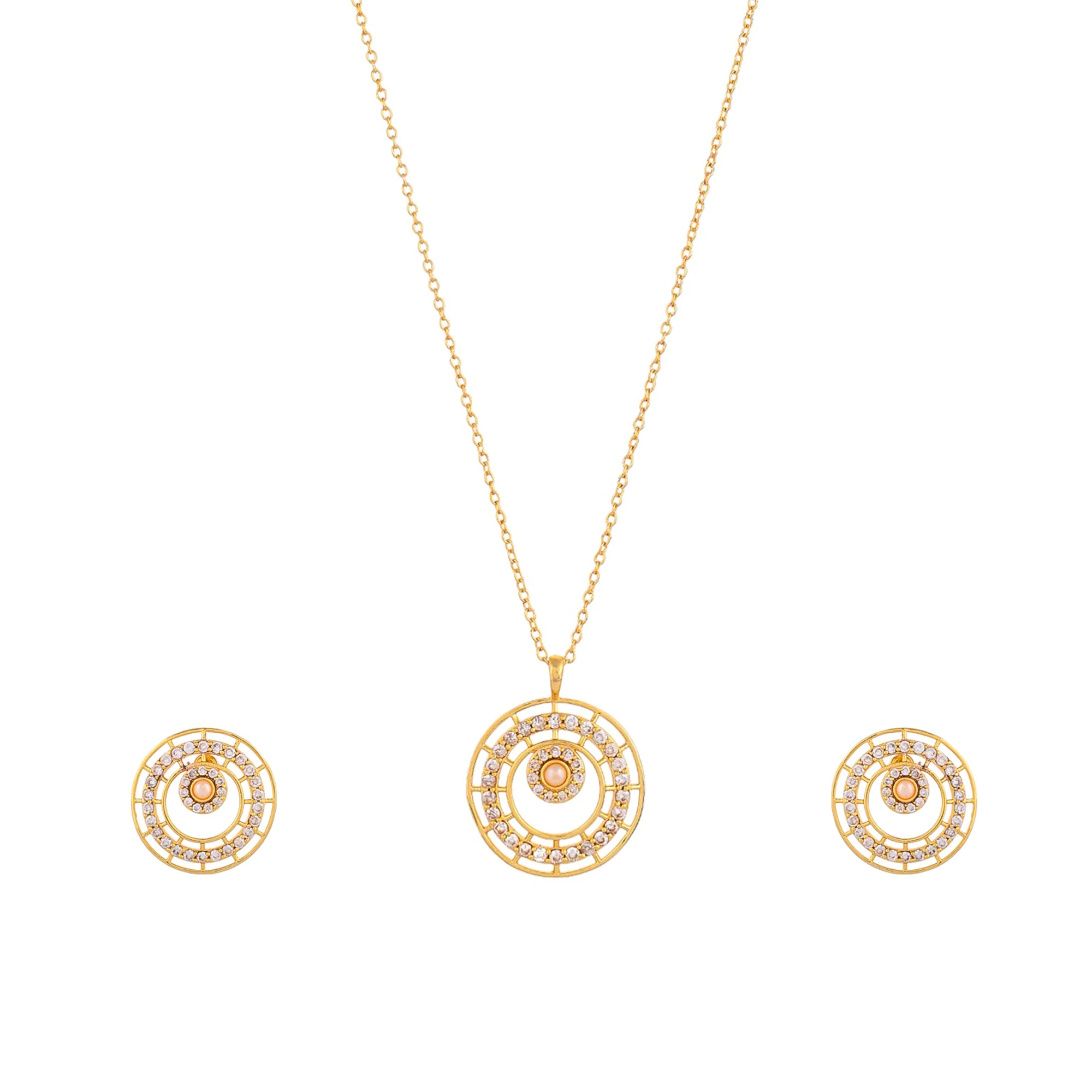 Gold Plated Designer Pendant Set - Image 4