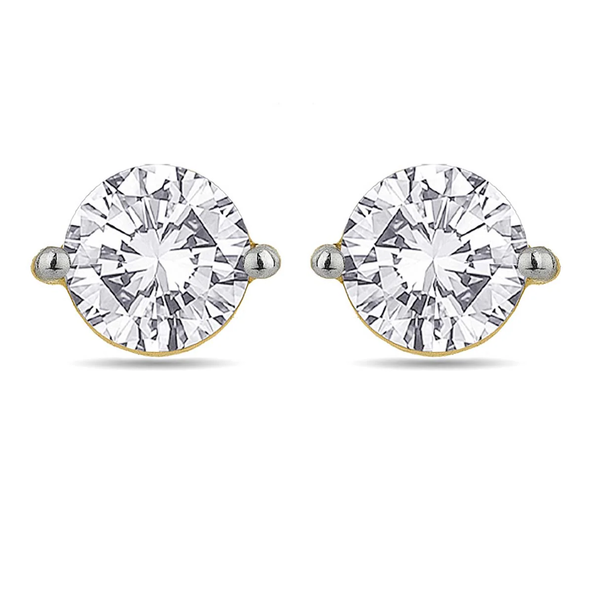 Gold Plated Ear Studs Made With Swarovski Zirconia