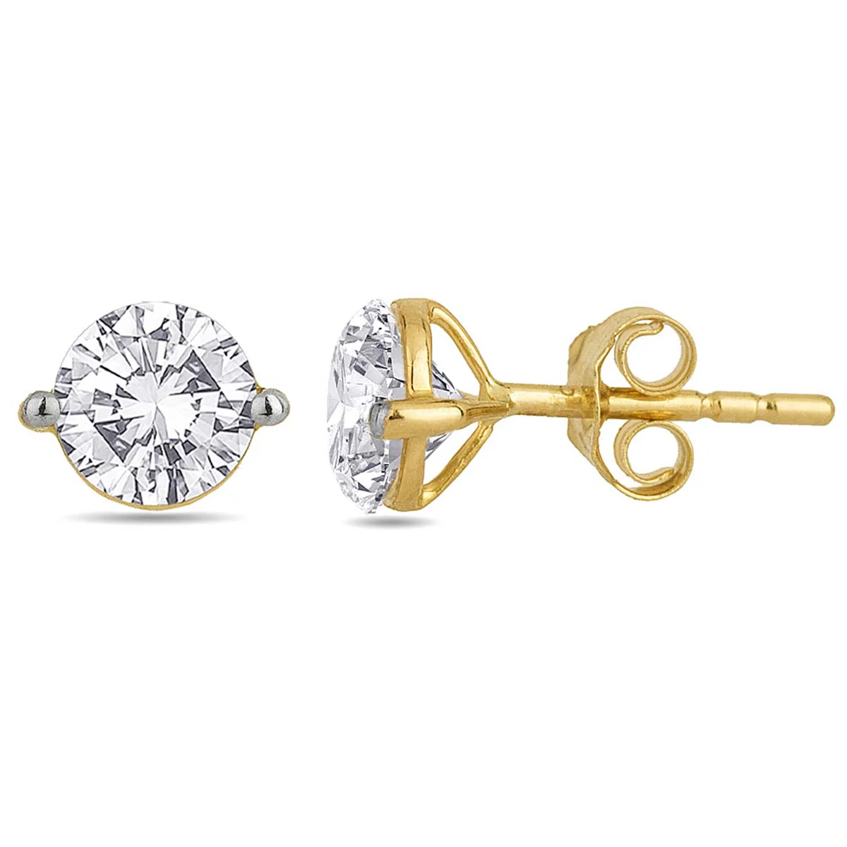 Gold Plated Ear Studs Made With Swarovski Zirconia - Image 2