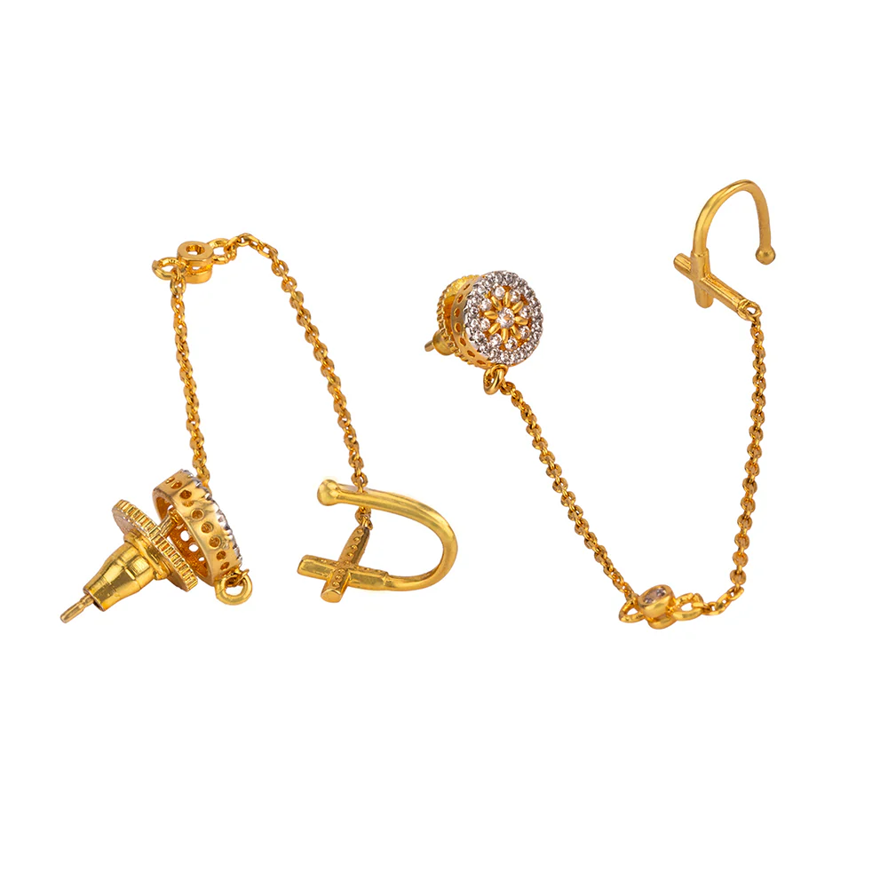 Gold Plated Long Dangling Earrings - Image 4