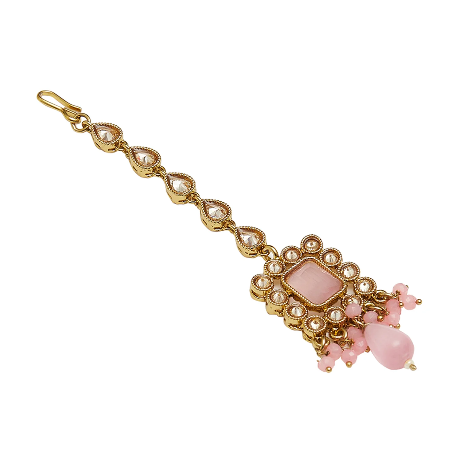 Gold Plated Necklace with Glamorizing Pink Stones - Image 6