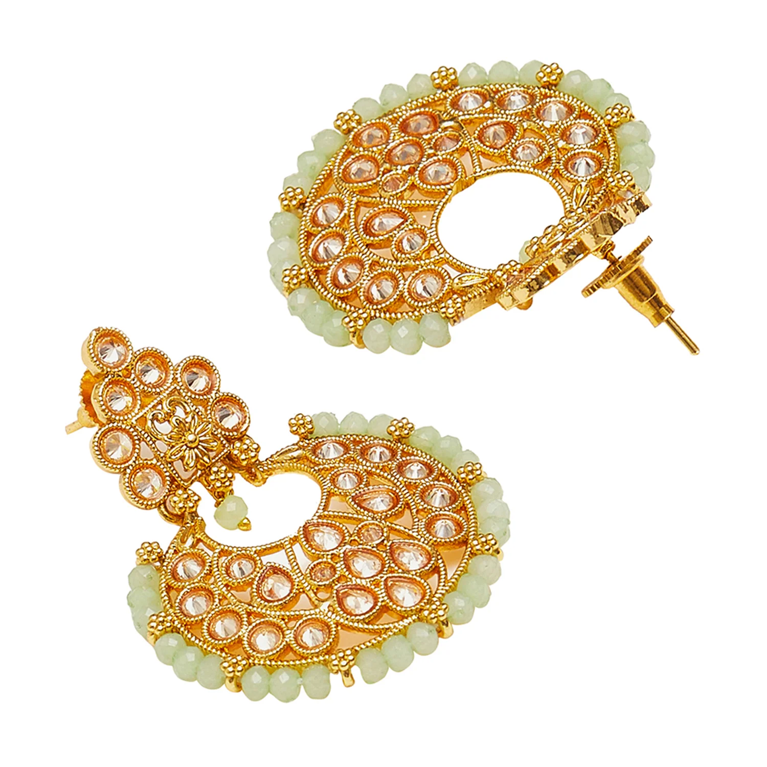 Gold Oppulence Gold Plated Maang Tika Set with Tumble Beads - Image 5
