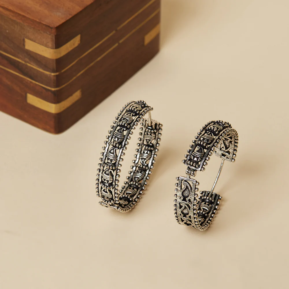 Gold Plated Oxidized earring set
