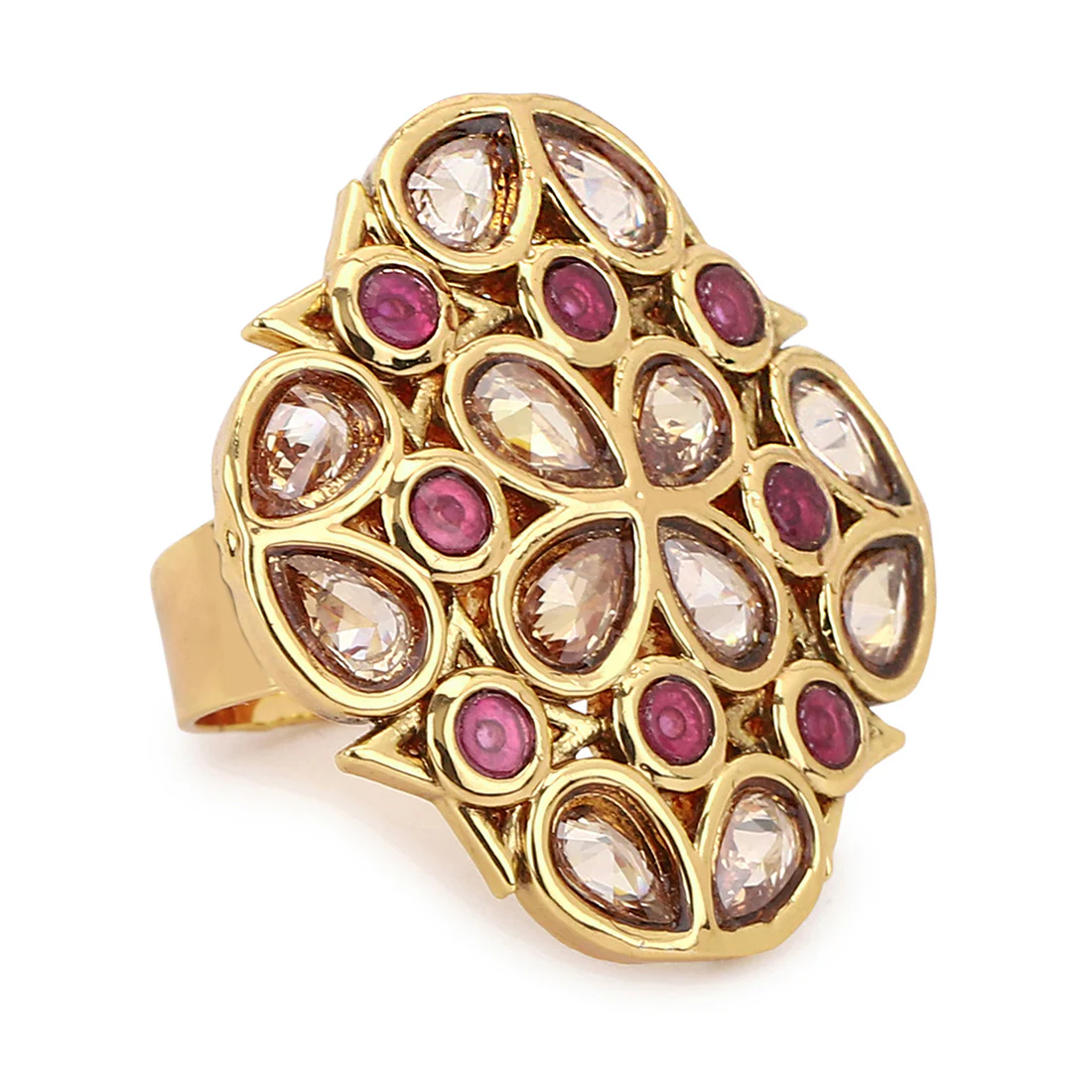 Gold Plated Pearl Brass Ring - Image 5