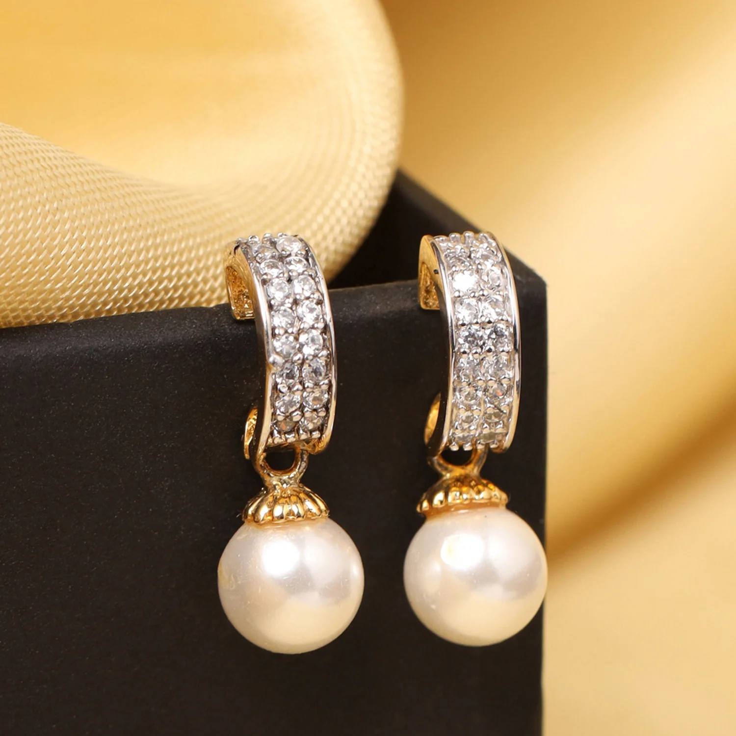 Gold Plated Pearl Earrings