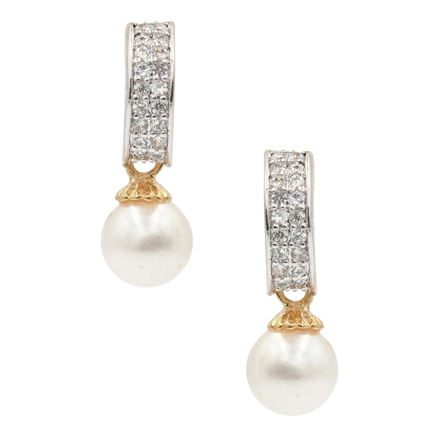Gold Plated Pearl Earrings - Image 3