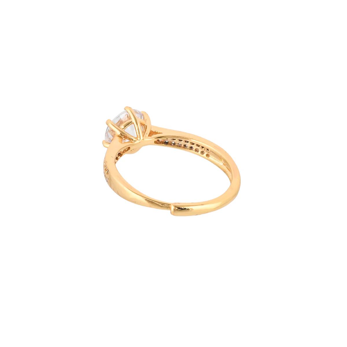 Gold Plated Round Cut Zircon Ring - Image 5