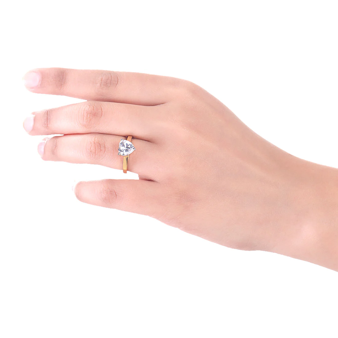 Gold Tone American Diamond Gem Embellished Ring - Image 2