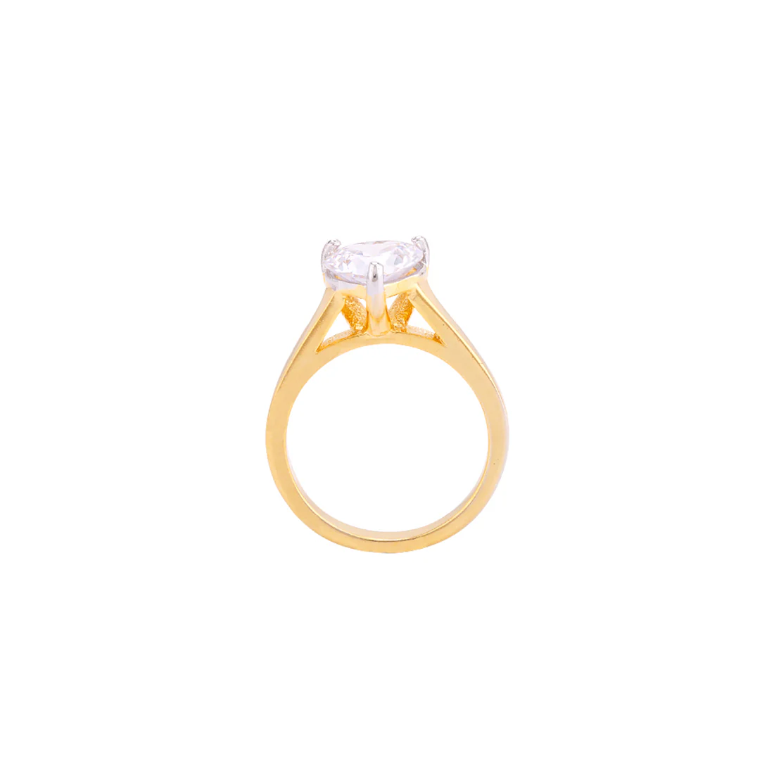 Gold Tone American Diamond Gem Embellished Ring - Image 4