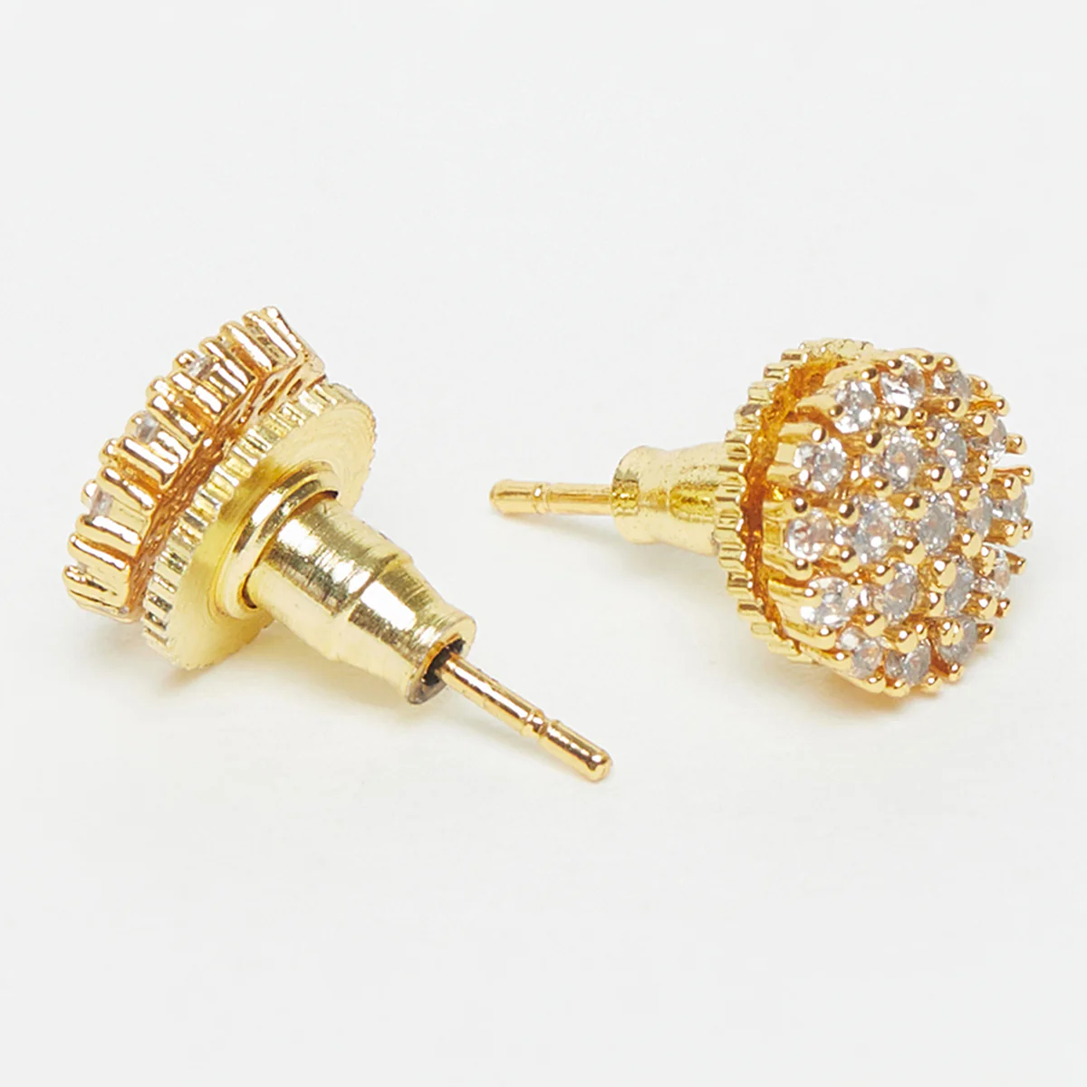 Gold Tone Earrings Adorning With CZ - Image 4
