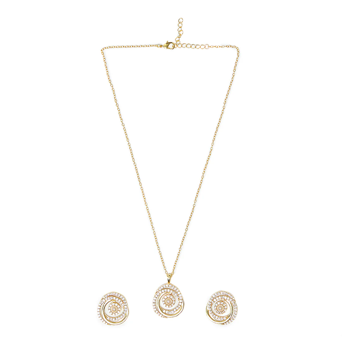 Gold Tone Spiral Design Pendant Set - Image 3