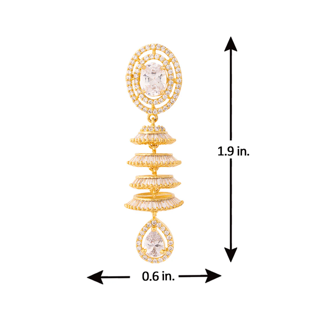 Gold Toned Brass Drop Earrings - Image 5